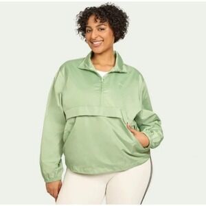 Bala Plus Size Green Pullover Anorak Windbreaker Jacket